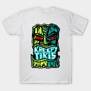 Kreepy Tikis Red Eye Logo with black bkg T-Shirt